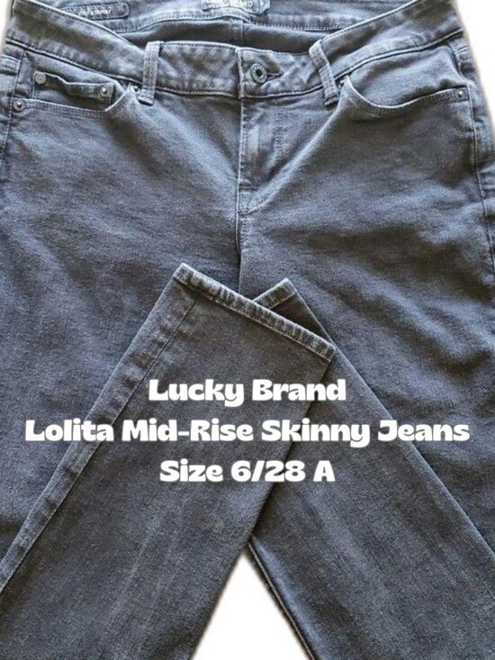 Lucky Brand Denim - Lucky Brand Lolita Black Mid Rise Skinny Jeans Size 6/28 A